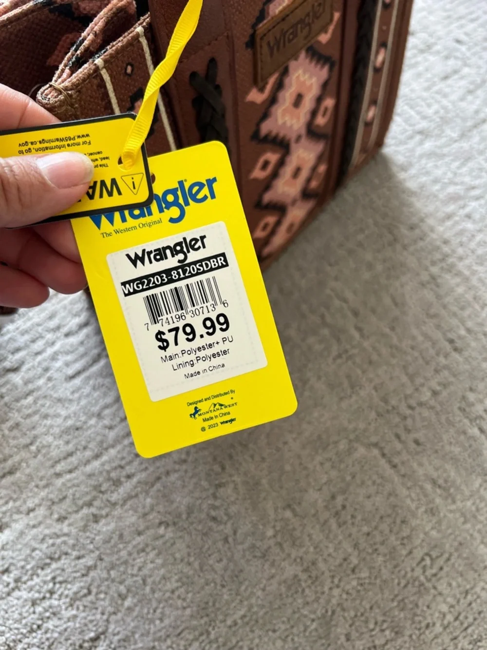 Wrangler Southwestern Canvas Crossbody Satchel - Picture 16 of 16